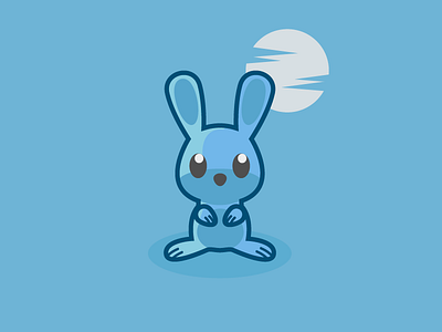 Blue Bunny Illustration animal bunny cute illustration vector