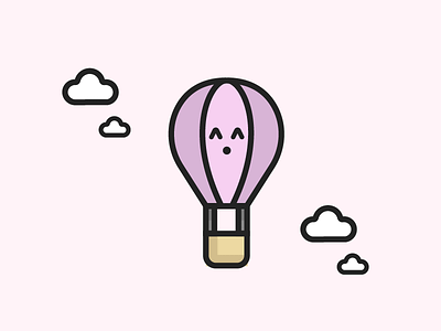 Hot Air Balloon Illustration adobeillustrator chibi cute icon illustration illustrator vector