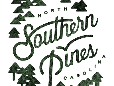 Southern Pines T Shirt north carolina outdoor outdoors pines script texture trees