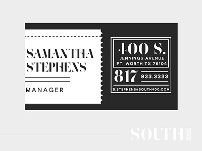 South 400 B-Cards apartments bodoni business card commerical development fashion hi rise housing identity real estate