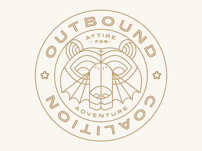 Outbound Bear adventure bear coalition illustration lockup logo monoline outdoor seal