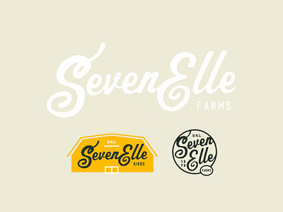 SevenElle Farms Logo barn family farm goats kikos logo logo design logotype oklahoma responsive script typography