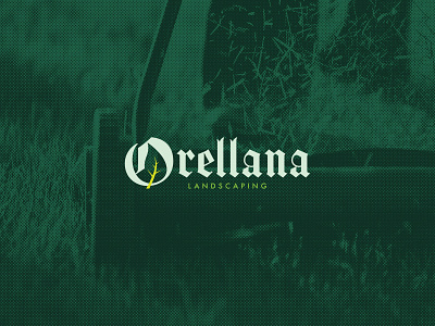 Orellana Landscaping brand branding identity design illustration landscape landscaping lawn logo symbolism typogaphy