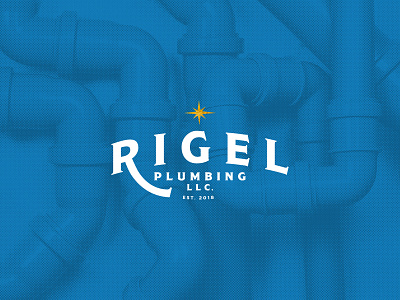 Rigel Plumbing branding contractor illustration logo plumbing typography vector