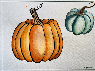 water color pumpkin