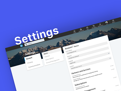 Linkedin Setting Page Concept Design linkedin setting