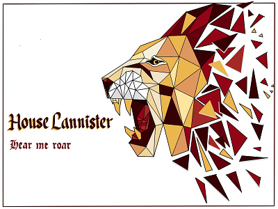 House Lannister gameofthrones geometric illustration sketch