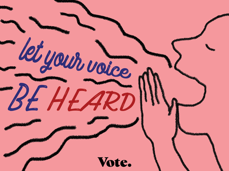 Let Your Voice Be Heard illustration typography vote