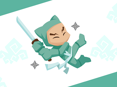 Ninja green hiyaaaaaa! illustration katana kickass ninja shading vector