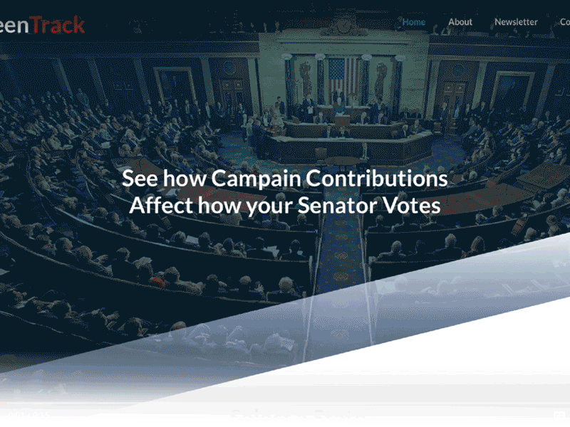 Greentrack animations green gun lobby hackathon money ted cruz ui united states ux webapp