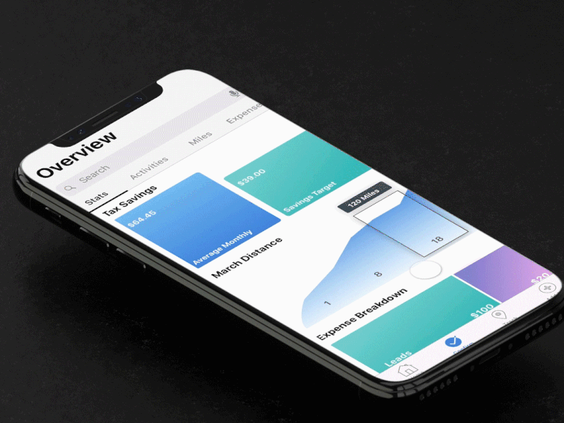 Deductr animation mobile app mock up ux