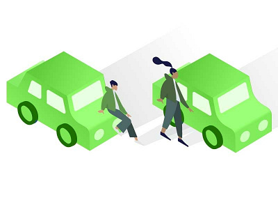 Isometric Cars for NJ MVC 2 car green illustration illustrator isometric ux
