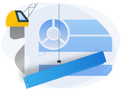 Build A Canvas blue build canvas crane illustration ui vector website website builder