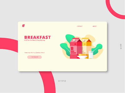 Breakfast Home Page graphic design home page illustration landing page ui ui design