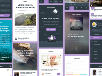 Ghost Ship UI Kit blog clean flat ghost ship hoarrd illustration interface mobile psd simple ui kit