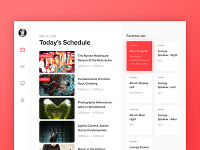 Today's Schedule - iPad app clean flat interface ipad minimalism red schedule simple smart home tablet ui web white