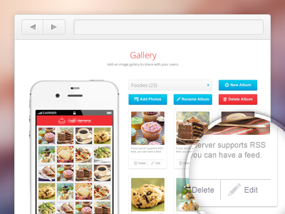 CMS Gallery clean cms gallery ui ui design white