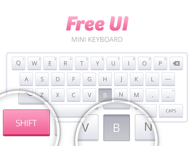Free UI: Mini Keyboard button clean free freebie keyboard mini keyboard minimalist psd ui white