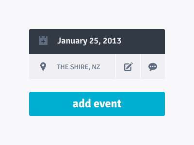 Events blue calendar clean elements events flat grey interface location minimalist off white ui white widget
