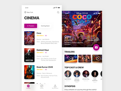 movie ticket app cinema interface kit movie theaters ticket ui white