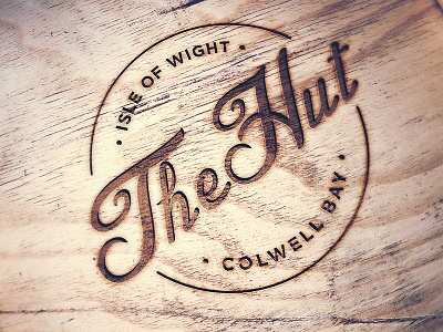 The Hut Logo Design branding carving design engraving logo restaurant wood burn