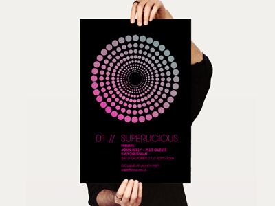 SUPERLICIOUS Poster circles icon night club poster promotion