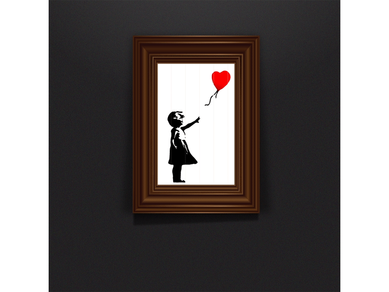 Banksy картина самоуничтожилась. Бэнкси картины. Бэнкси девочка с воздушным шаром. Бэнкси гиф.