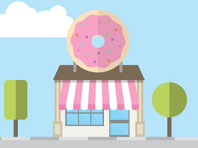 Donut Shop donut easter flat fun illustration shop vector