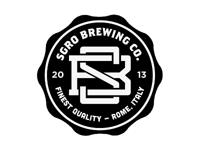 Sgro Brewing badge b badge beer branding lettering letters logo monogram s sgro typography