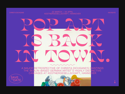 Pop Art is back in town exhibition layout type typography ui webdesign website
