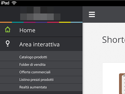 Secret Navigation flat home homepage icons ipad menu mobile navigation slide sliding ui ux