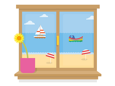 Azure Window beach illo illustration malta sea vector window