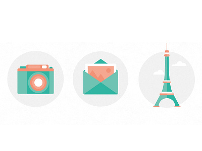 icons camera flat icons mail paris vector