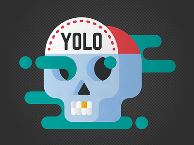 YOLO cap halftones skull vector yolo