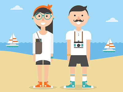 Characters beach camera characters converse glasses hipster lomo mustache