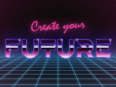 Create Your Future 80s lettering ohmytype scifi type typography