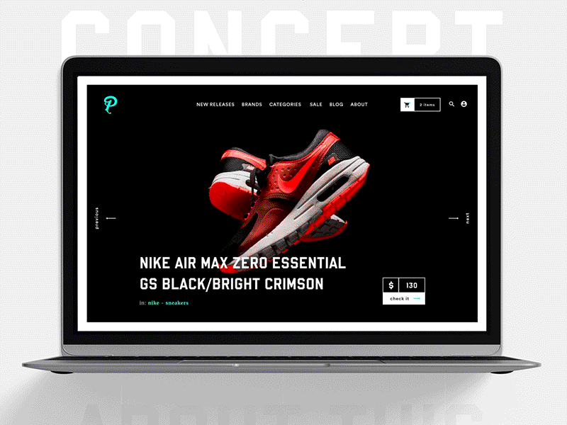 Sneaker Politics - redesign concept adidas animation gif mockup nike reebok slider sneakers ui webdesign