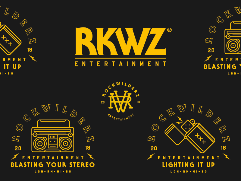 RKWZ - Brand Identity badge brand branding illustration logo mark type typography vector