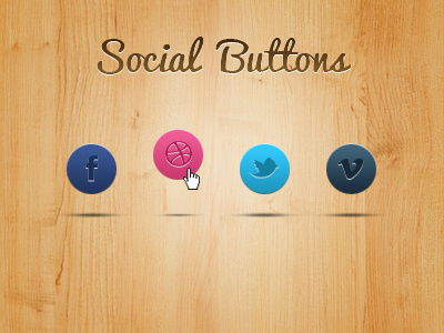 Social Buttons buttons dribble facebook pacifico social twitter vimeo