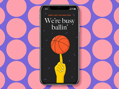 Busy ballin' balling basketball basketball logo finger icon illustration spin typography ui vector webdesign