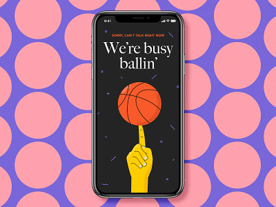 Busy ballin' balling basketball basketball logo finger icon illustration spin typography ui vector webdesign