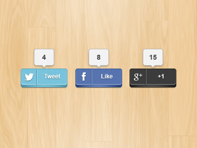 Social Buttons 1 facebook google google plus like noise share texture tweet twitter wood