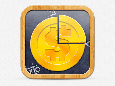 Slicee chalk dollar. blackboard icon ios slicee wood