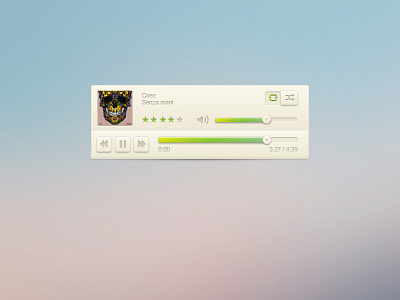 Music Player Widget audio player pause progress bar ui volume