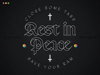 RIP apple branding cross illustration lettering letters mac type typography vector wheel