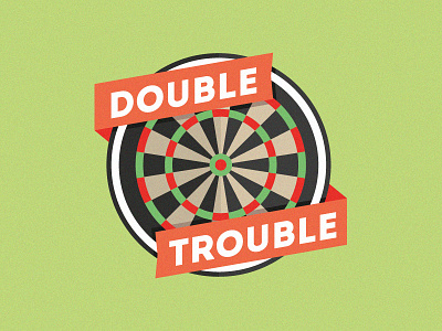 Double Trouble darts ribbon sports target vector