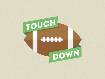 Touch Down ball football icon illustration ribbon vector