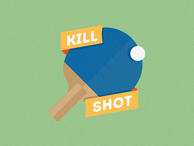 Kill Shot icon illustration ping pong racket ribbon vector