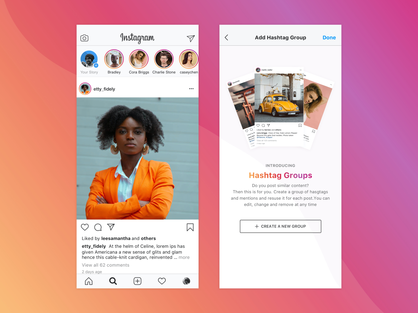 Creating ‘Group Hashtags and Mentions’ in Instagram — Concept by Jishnu ...