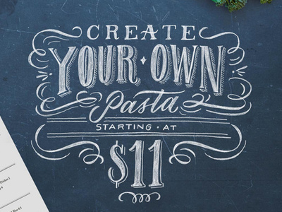 Romano's Macaroni Grill calligraphy chalkboard hand lettering lettering
